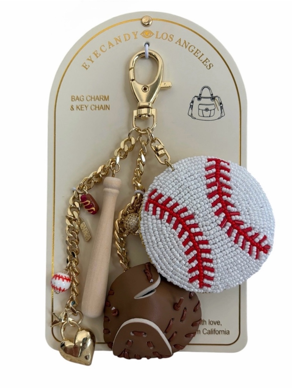 Eyecandy Los Angeles Baseball Bag Charm